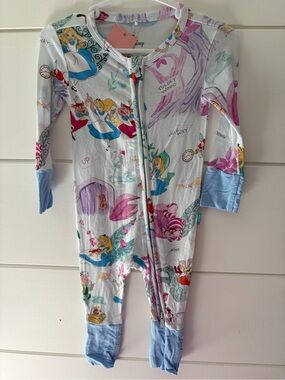 Posh Peanut Alice in Wonderland Kids Footed One-Piece - Light Blue, Pink, Purple